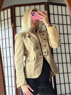 Zara Beige Military-Style Blazer Jacket- Napoleon jacket